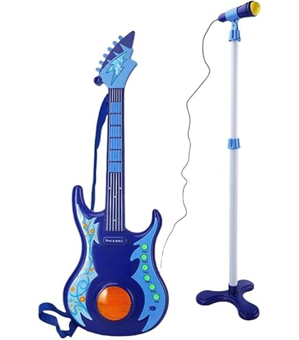 Amazon.co.jp: Hinniuy 3 in 1の子供用電子ギター、マイク、アンプに